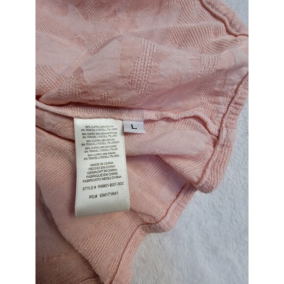 Anthropologie Cloth & Stone Women Joanie Tie-Front Button-Down Shirt Large Peach - Picture 4 of 8